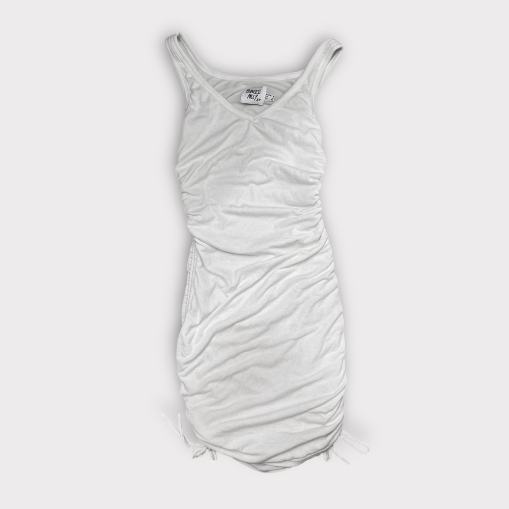 White Princess Polly Side Cinched Dress